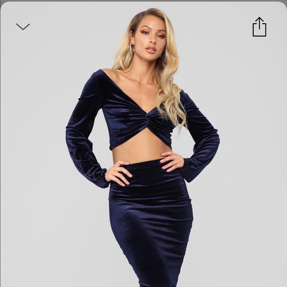 Fashionova navy blue set..